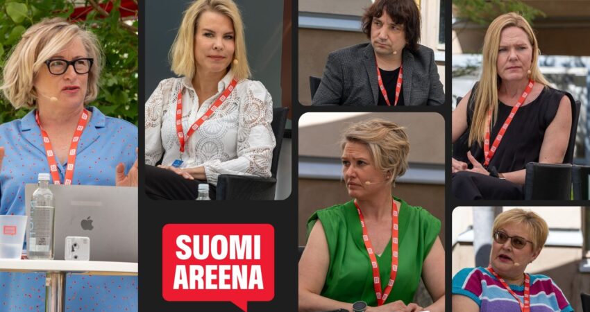 SuomiAreenan Loppuuko lasinen lapsuus koskaan? -paneelikeskustelun osallistujat kuvakollaasissa