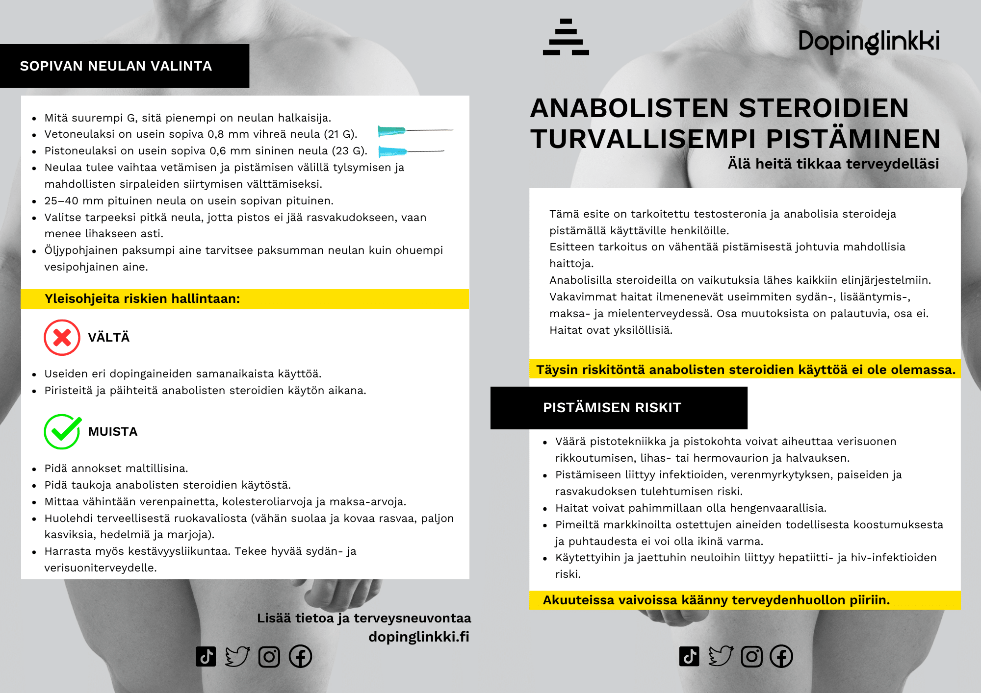 Anabolisten steroidien turvallisempi pistäminen etu ja takapuoli
